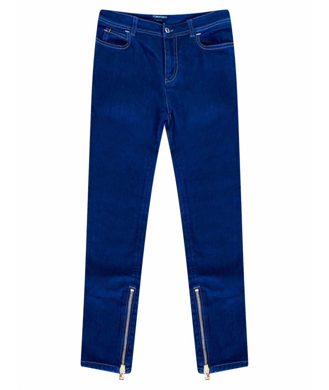 TOM FORD Темно-синие хлопко-эластановые джинсы слим, фото 1