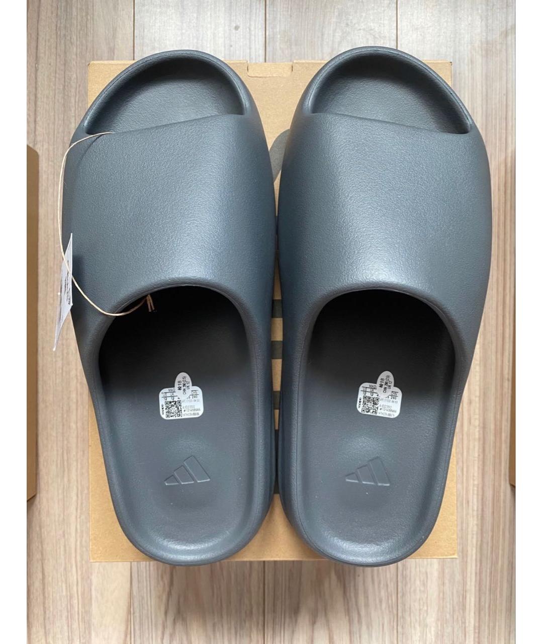 ADIDAS YEEZY Антрацитовые шлепанцы, фото 3