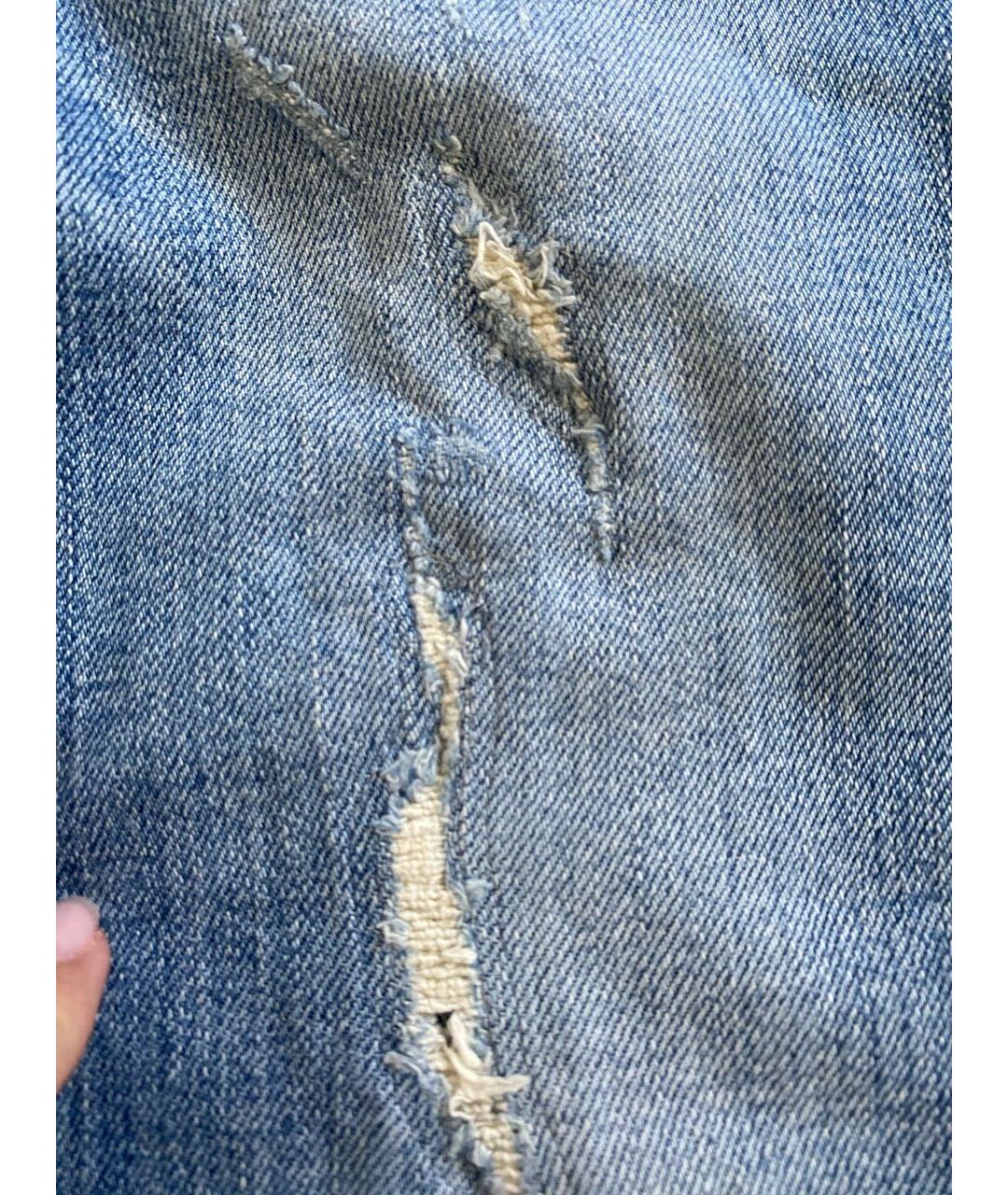 GUCCI Голубые хлопковые джинсы слим, фото 5