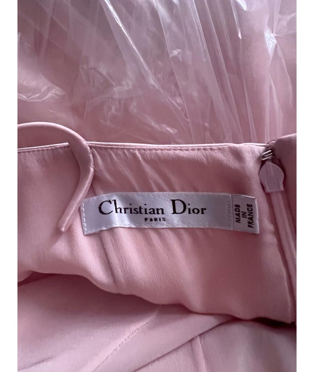 CHRISTIAN DIOR Розовое шелковое вечернее платье, фото 3