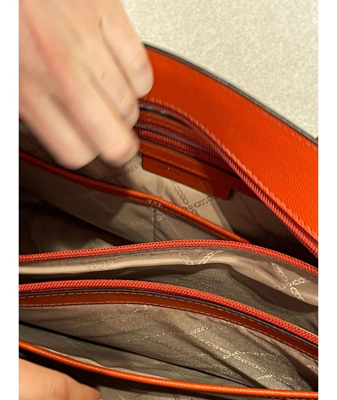 MICHAEL MICHAEL KORS Оранжевая кожаная сумка тоут, фото 4