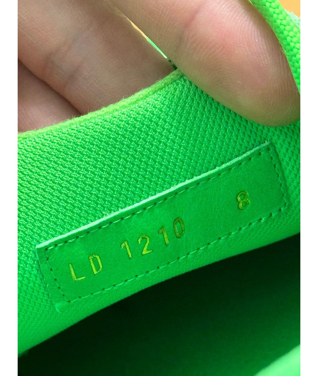 LOUIS VUITTON PRE-OWNED Салатовые текстильные низкие кроссовки / кеды, фото 6