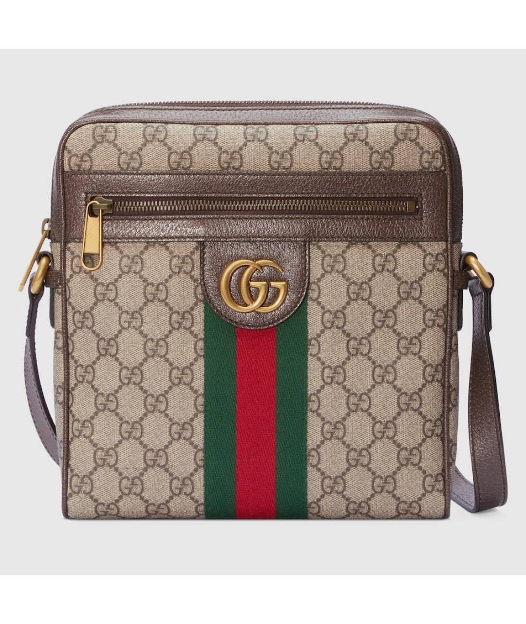 GUCCI Коричневая кожаная сумка на плечо, фото 7