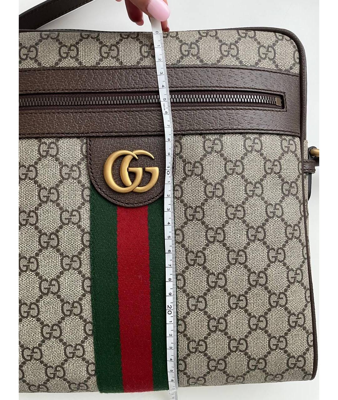 GUCCI Коричневая кожаная сумка на плечо, фото 6