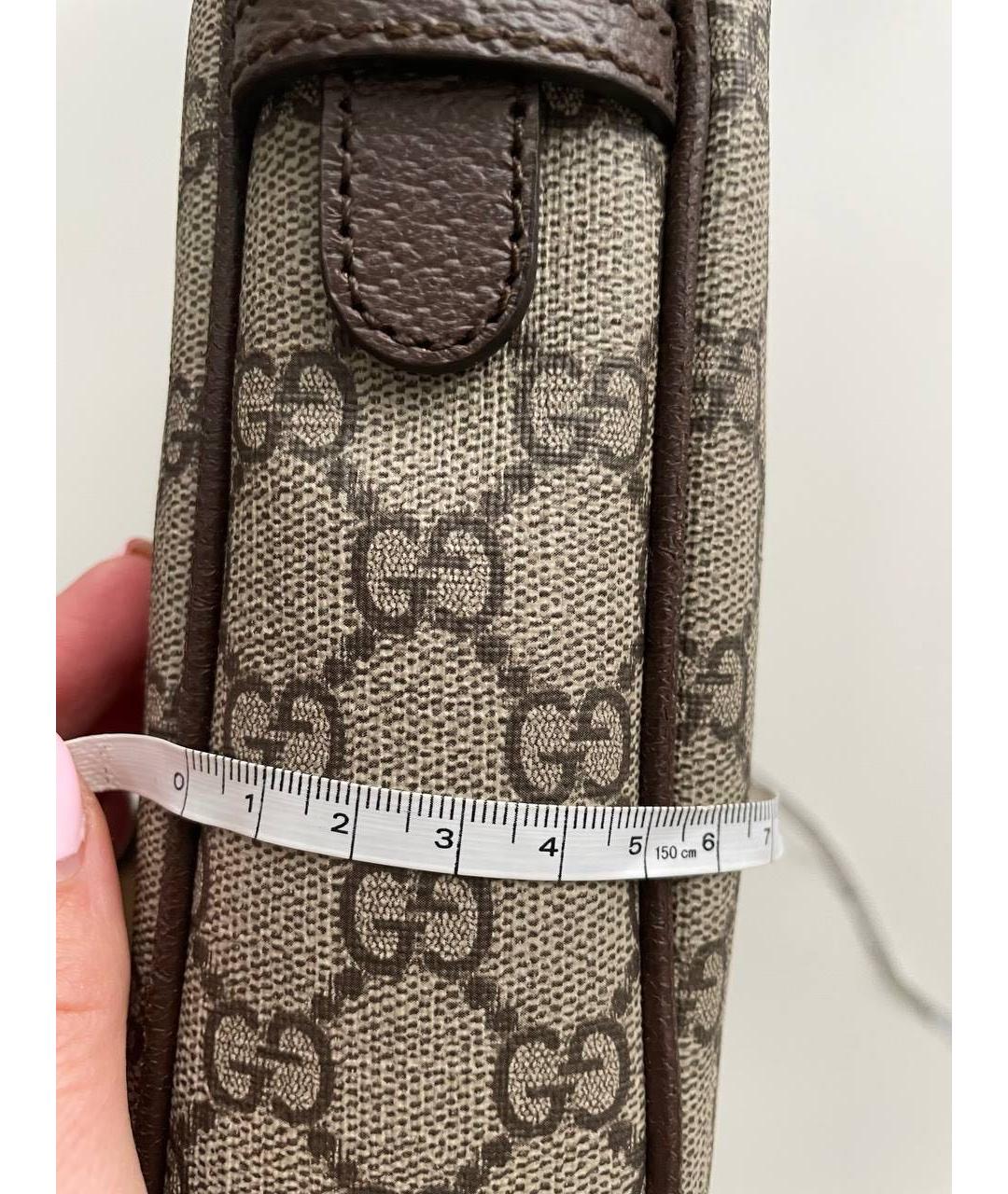 GUCCI Коричневая кожаная сумка на плечо, фото 4