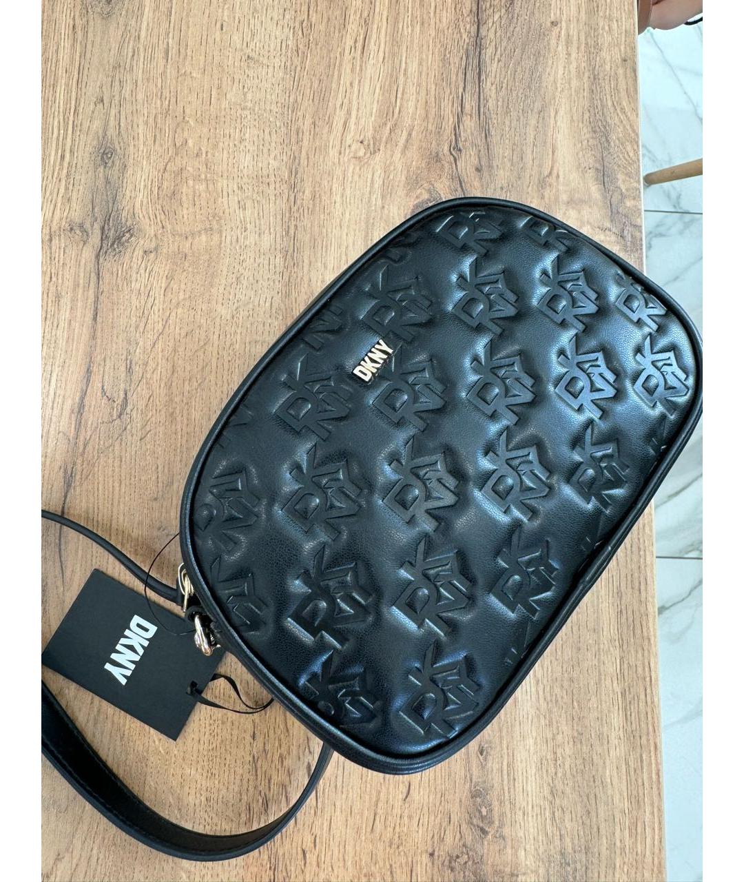 DKNY Черная сумка через плечо из искусственной кожи, фото 4