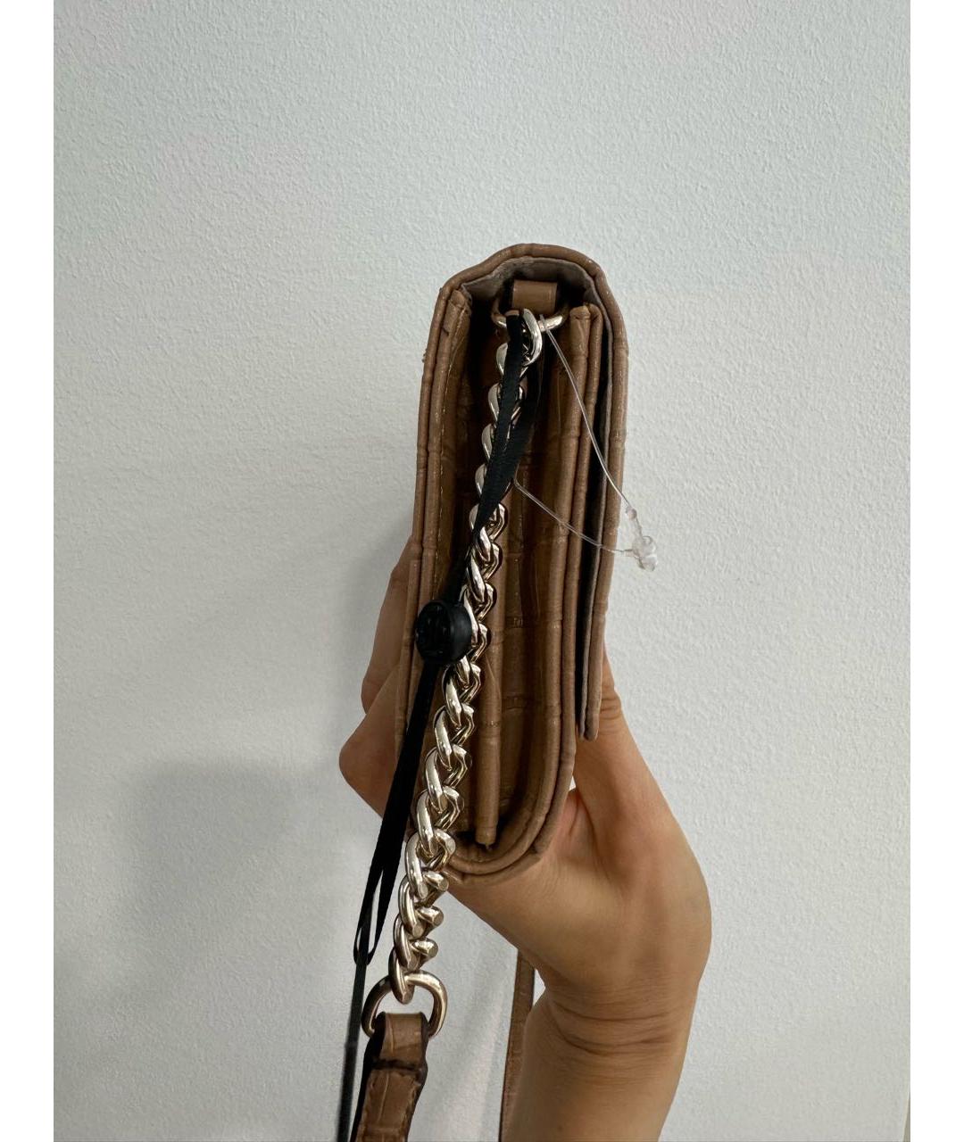 DKNY Бежевая сумка через плечо из искусственной кожи, фото 4