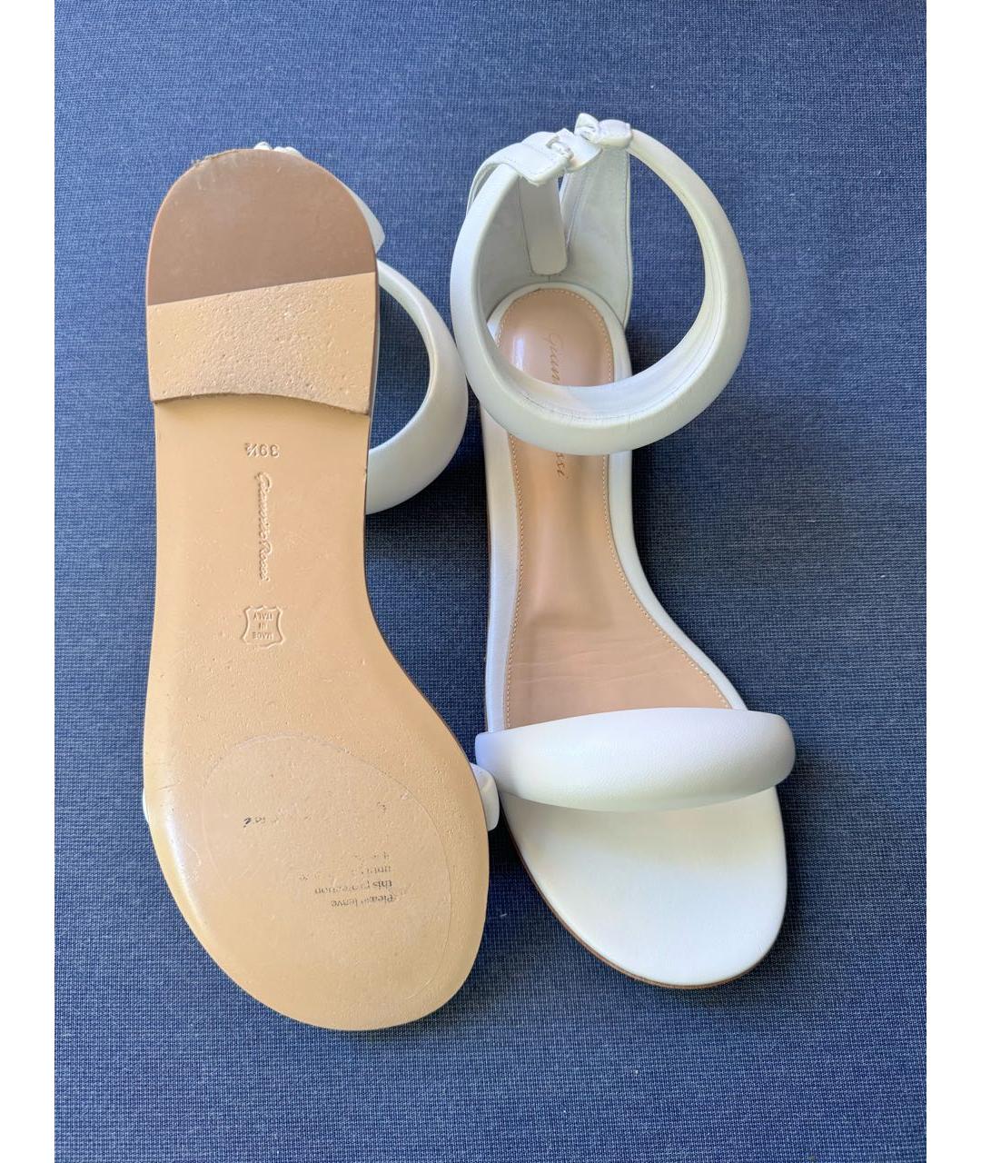 GIANVITO ROSSI Белые кожаные сандалии, фото 3