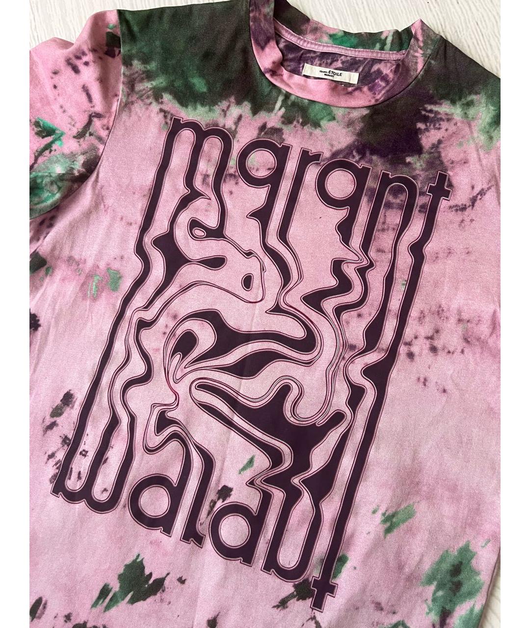 ISABEL MARANT ETOILE Розовая хлопковая футболка, фото 4