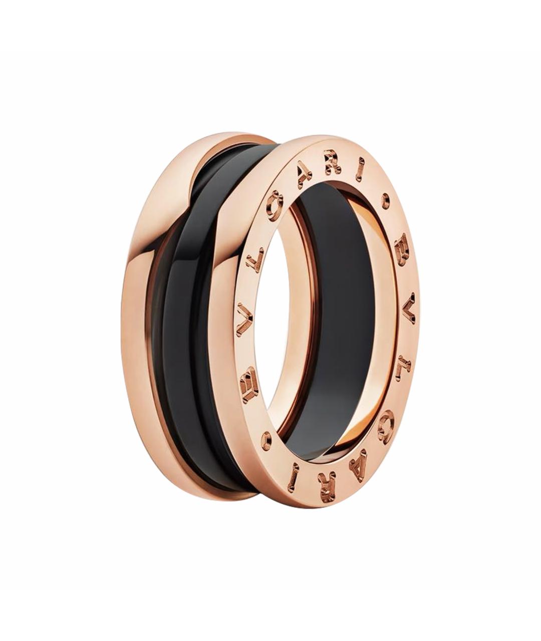 BVLGARI Черное кольцо из розового золота, фото 1