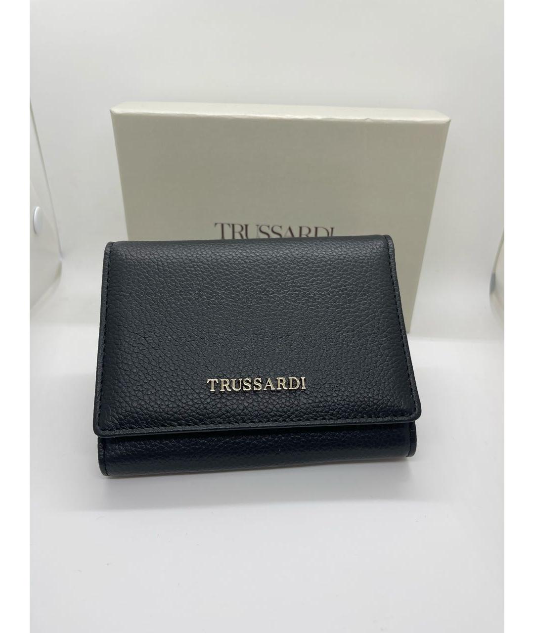 TRUSSARDI Черный кожаный кошелек, фото 5