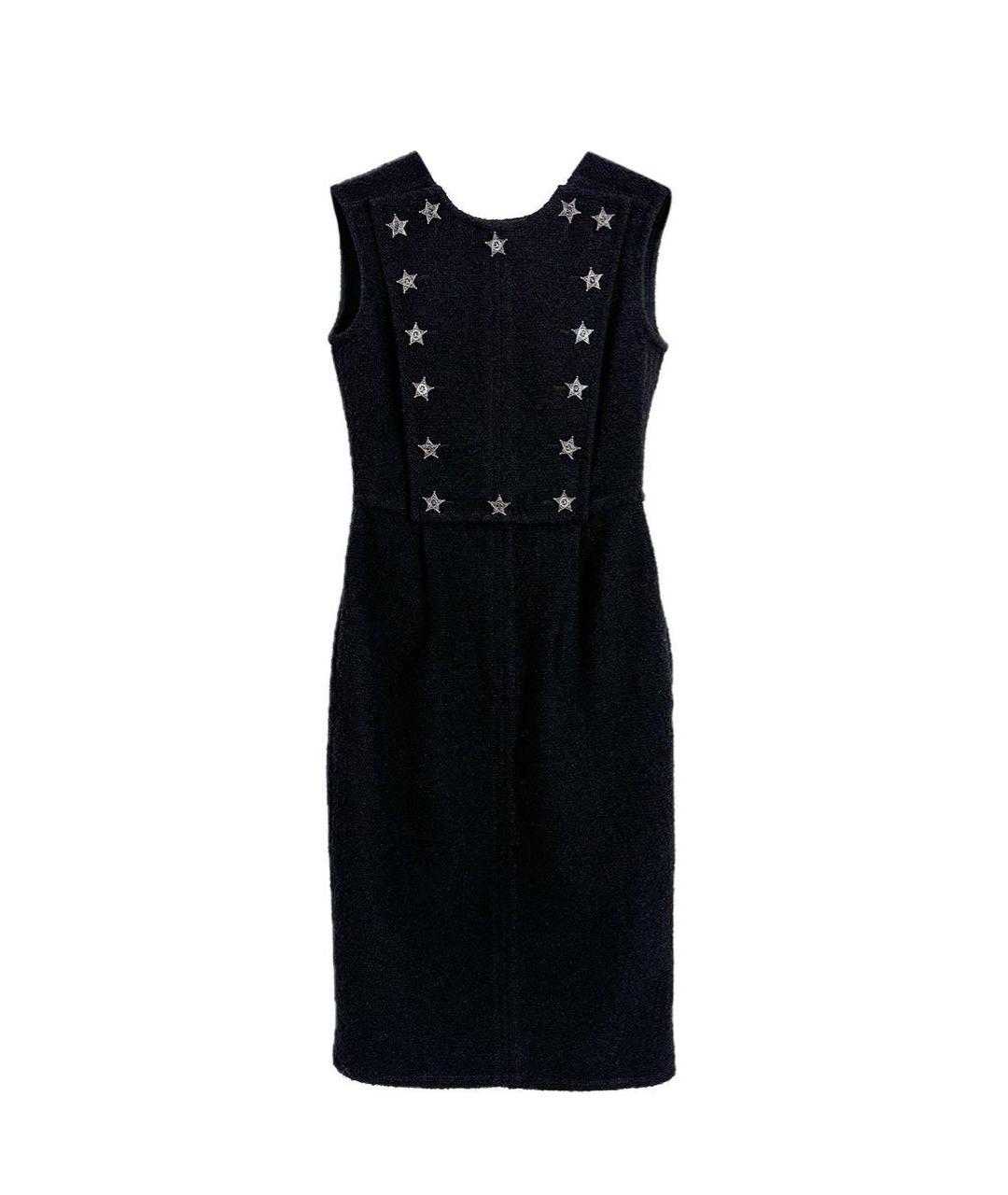 CHANEL PRE-OWNED Черное твидовое коктейльное платье, фото 1