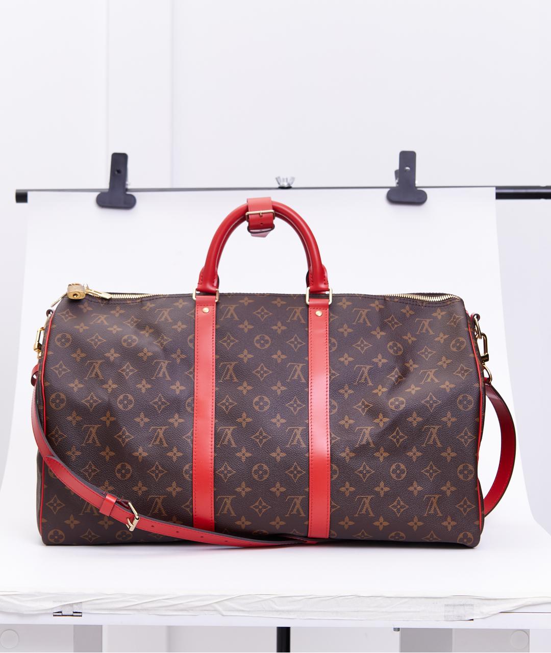 LOUIS VUITTON Коричневая кожаная дорожная/спортивная сумка, фото 1