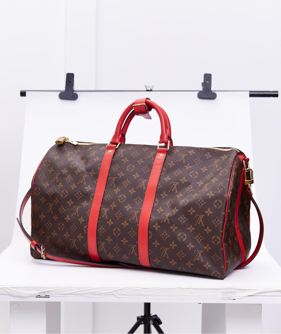 LOUIS VUITTON Коричневая кожаная дорожная/спортивная сумка, фото 2