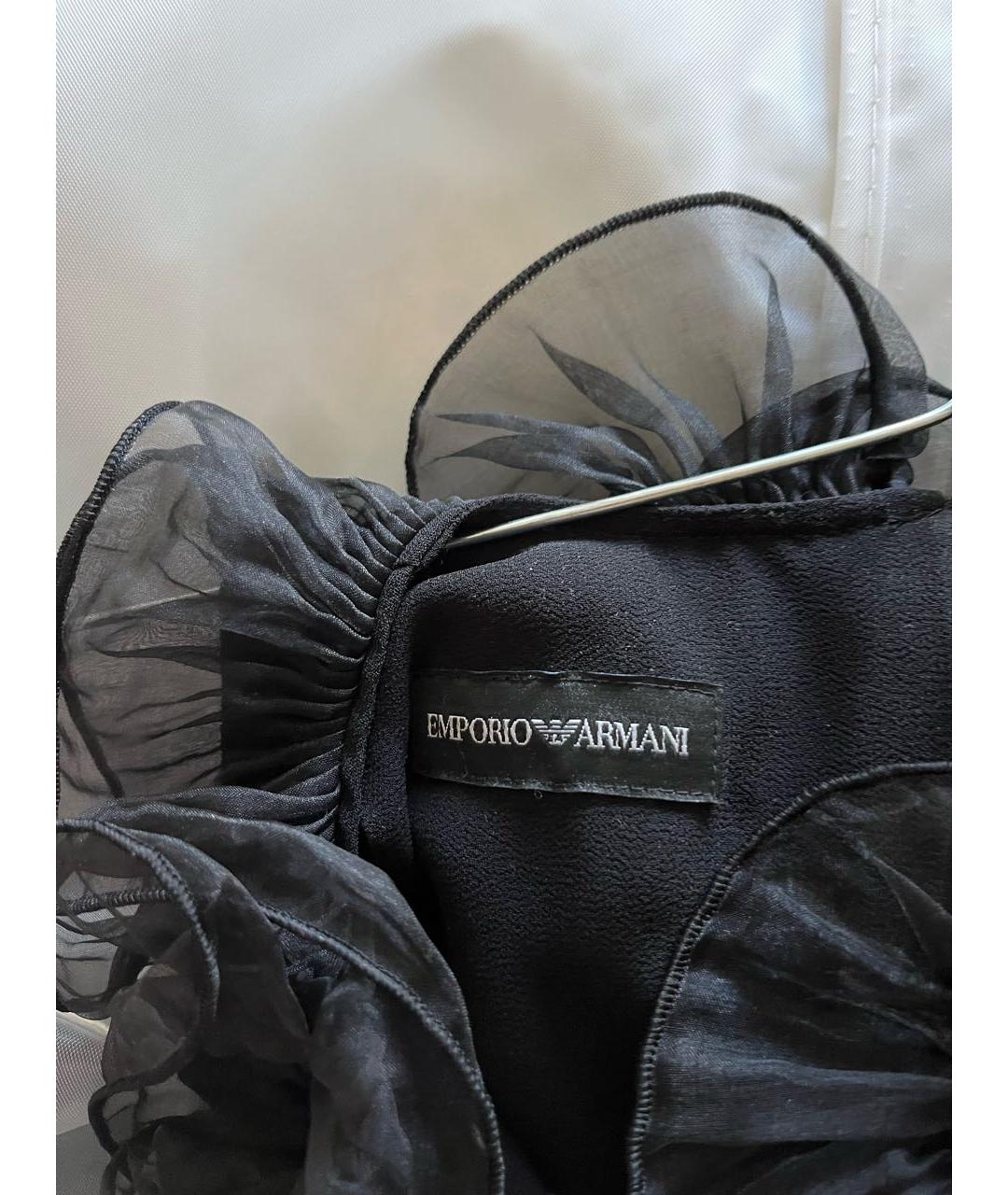 EMPORIO ARMANI Черное полиэстеровое коктейльное платье, фото 4