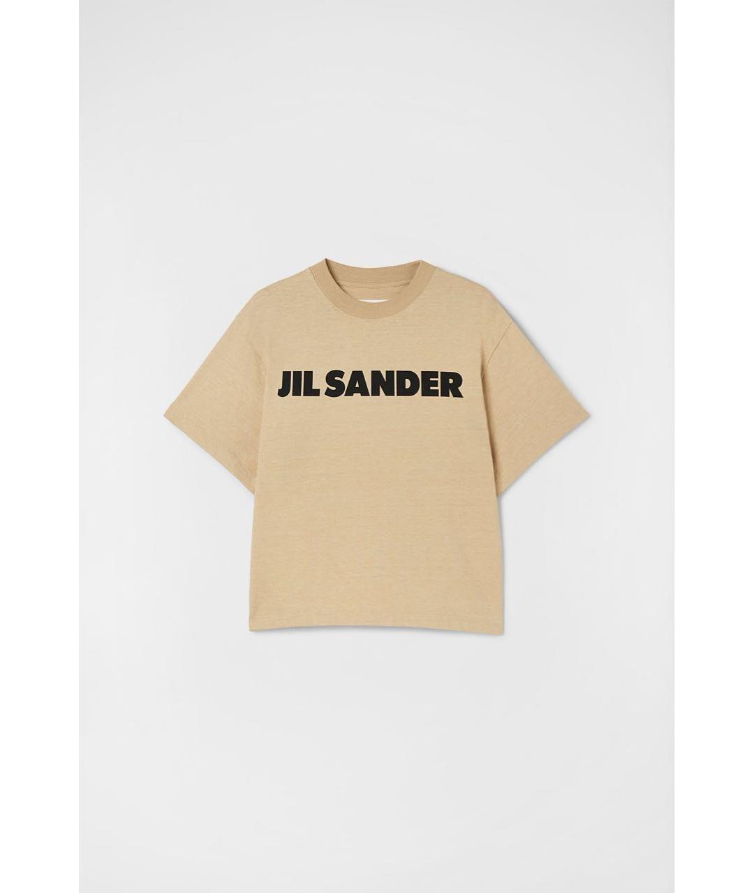 JIL SANDER Бежевая хлопковая футболка, фото 7