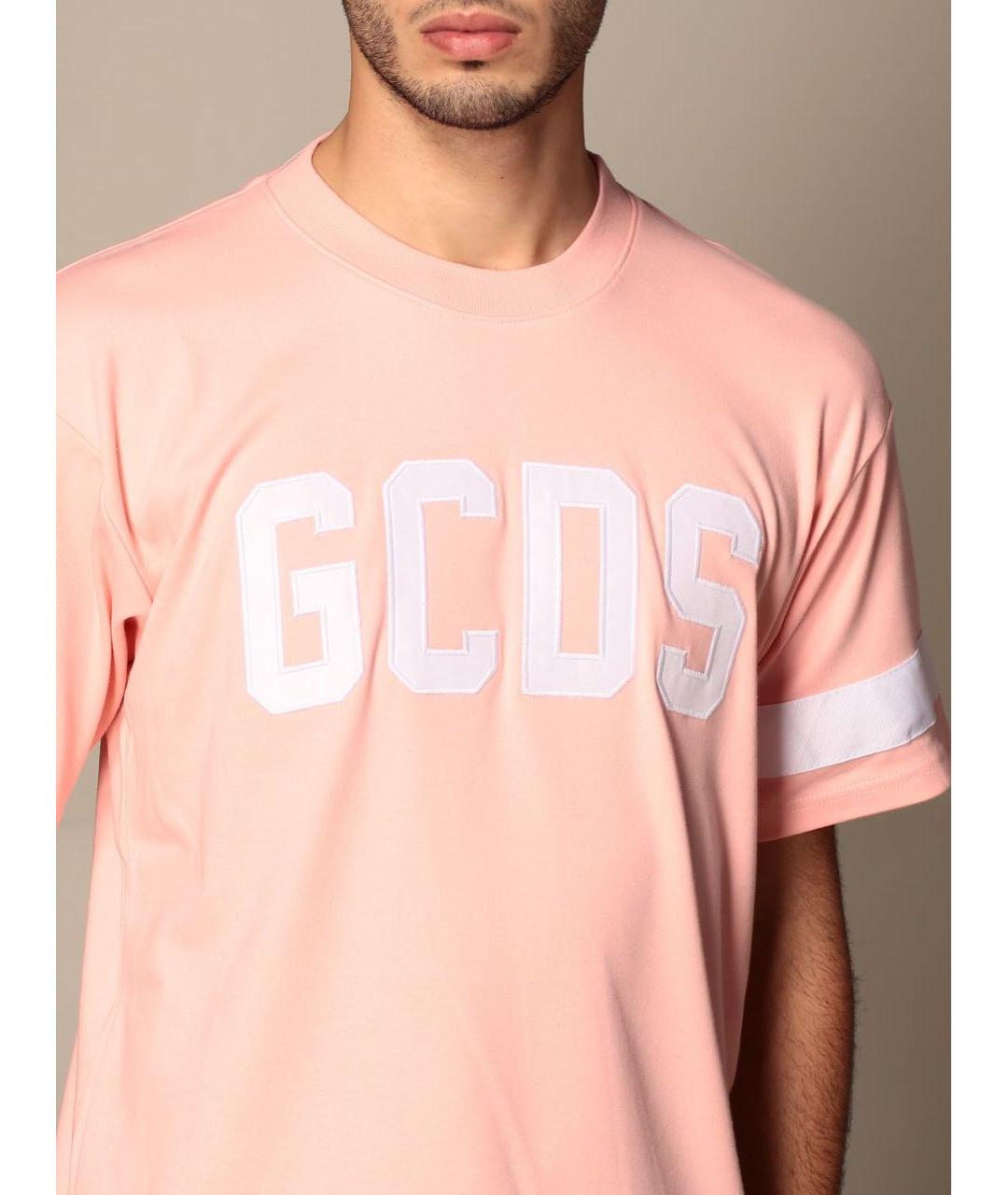 GCDS Коралловая хлопковая футболка, фото 4