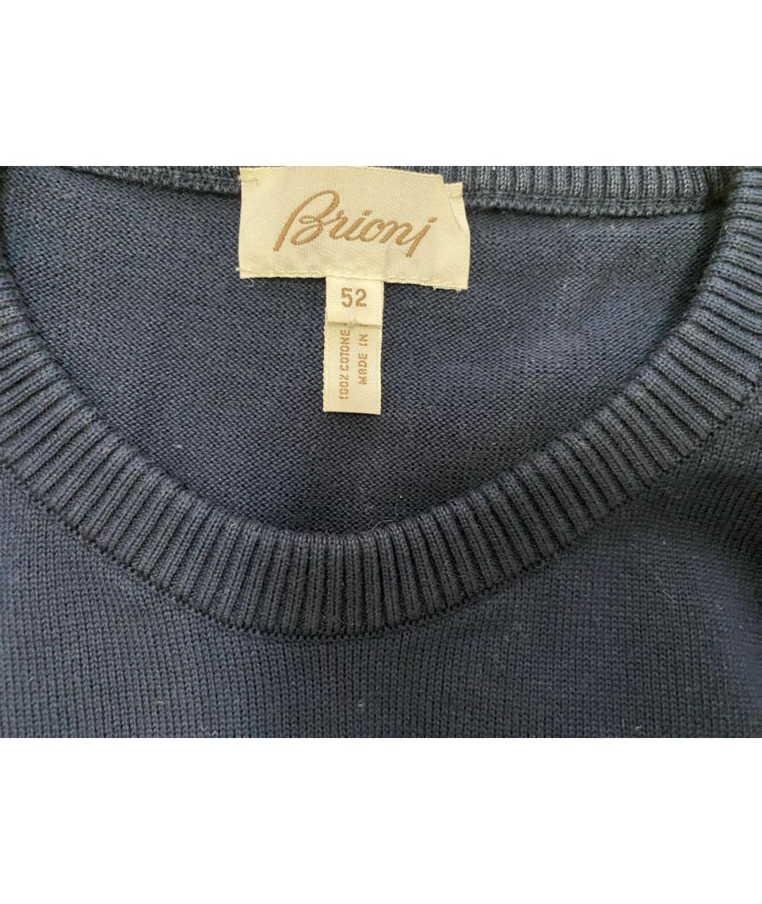 BRIONI Темно-синий хлопковый джемпер / свитер, фото 3