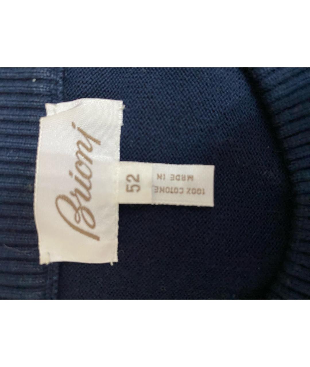 BRIONI Темно-синий хлопковый джемпер / свитер, фото 4
