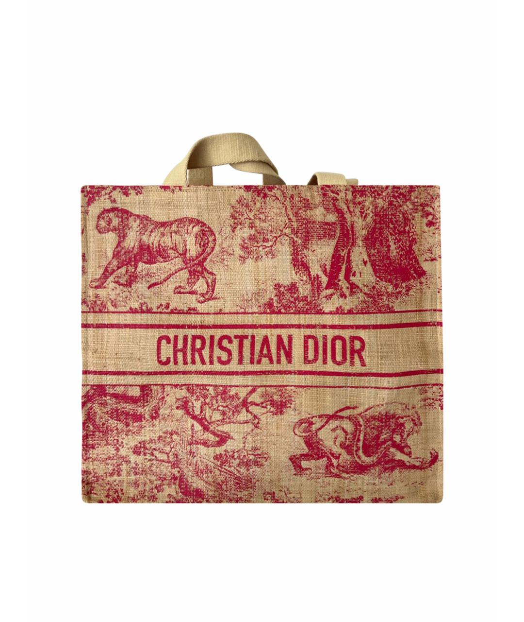 CHRISTIAN DIOR Розовая тканевая пляжная сумка, фото 1