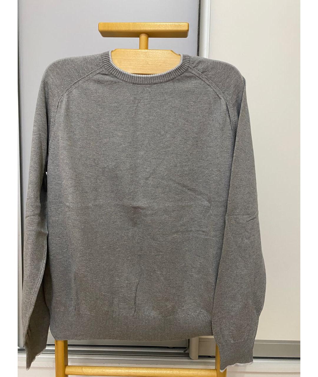 LORO PIANA Серый хлопковый джемпер / свитер, фото 5