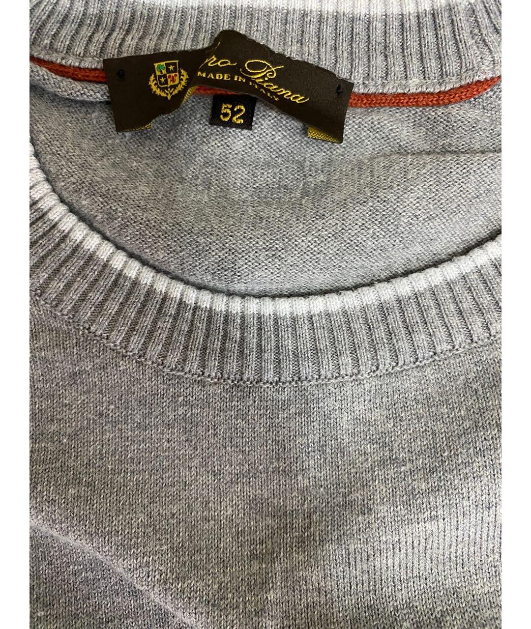 LORO PIANA Серый хлопковый джемпер / свитер, фото 3