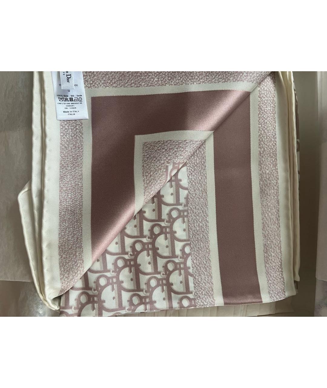 CHRISTIAN DIOR Розовый шелковый платок, фото 3