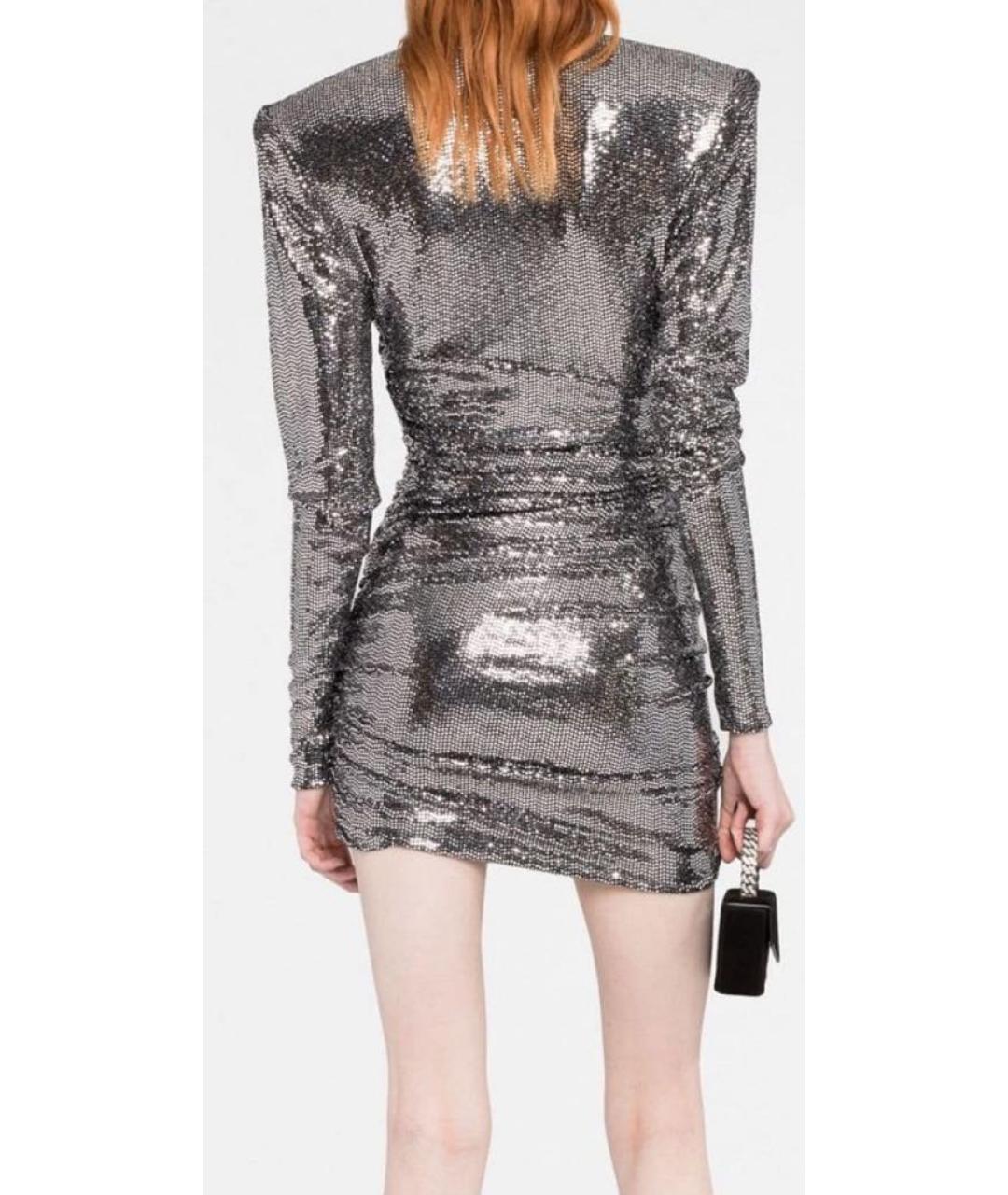 ALEXANDRE VAUTHIER Серебряное полиэстеровое вечернее платье, фото 3
