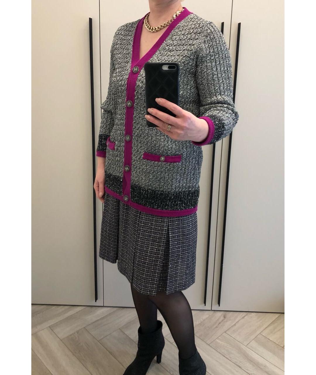 CHANEL Серебрянный вискозный кардиган, фото 6