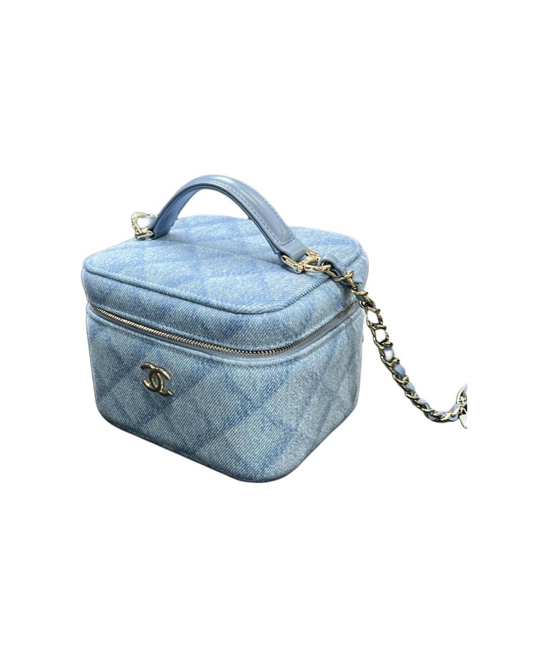 CHANEL PRE-OWNED Голубая деним сумка через плечо, фото 2