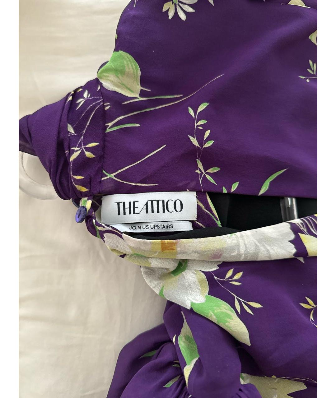 THE ATTICO Фиолетовое шифоновое коктейльное платье, фото 3