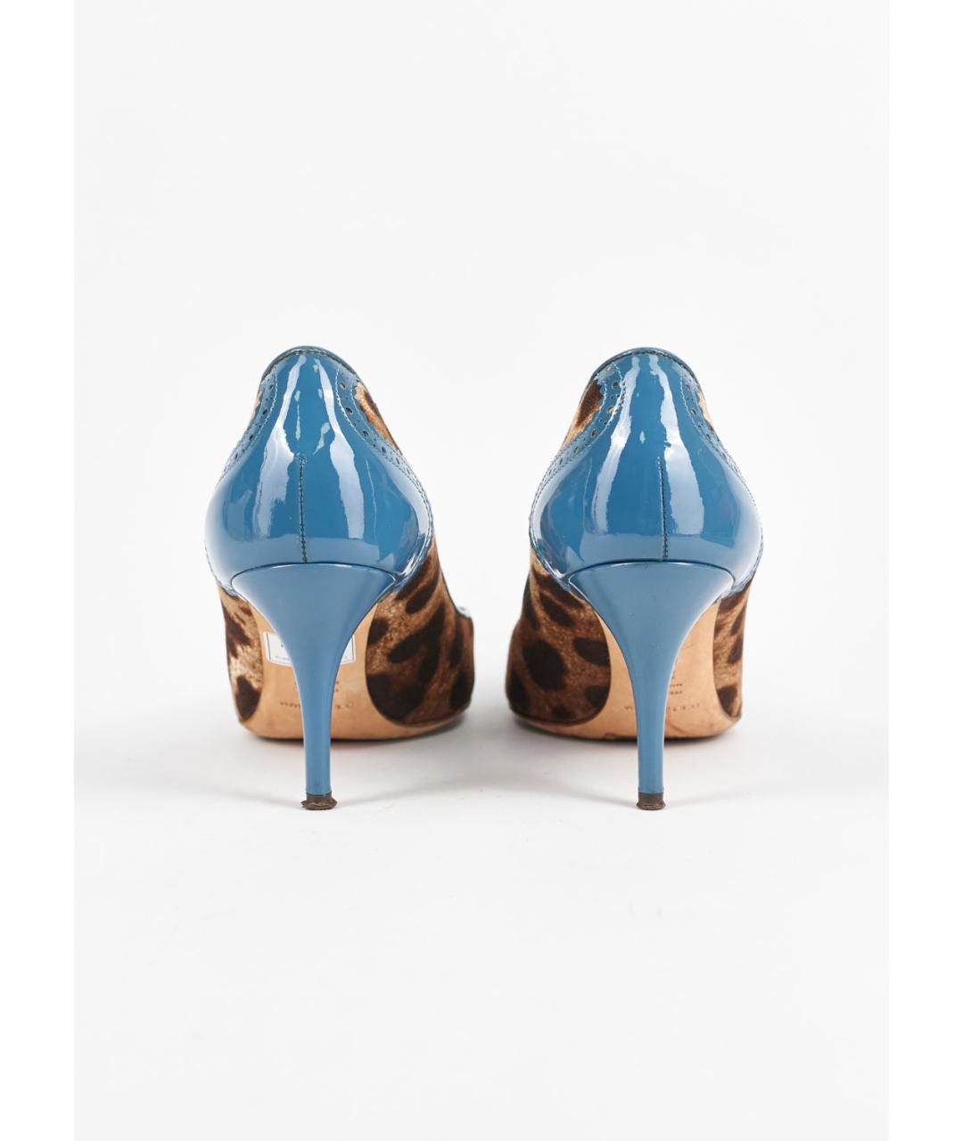 DOLCE&GABBANA Синие текстильные туфли, фото 4
