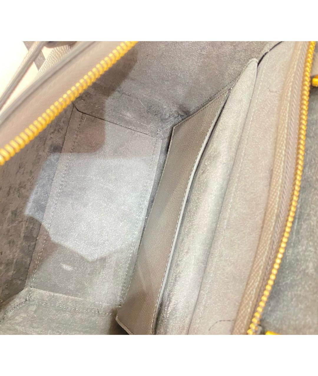 CELINE PRE-OWNED Серая кожаная сумка с короткими ручками, фото 6