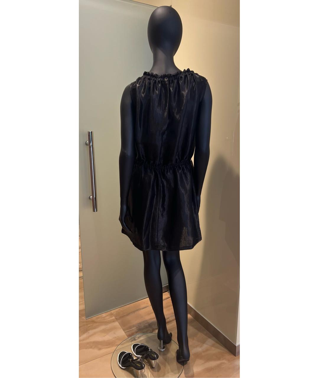 FENDI Черное шелковое коктейльное платье, фото 2