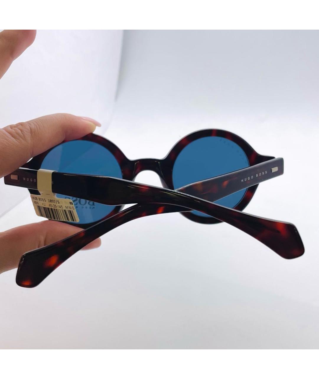 HUGO BOSS Коричневые пластиковые солнцезащитные очки, фото 6