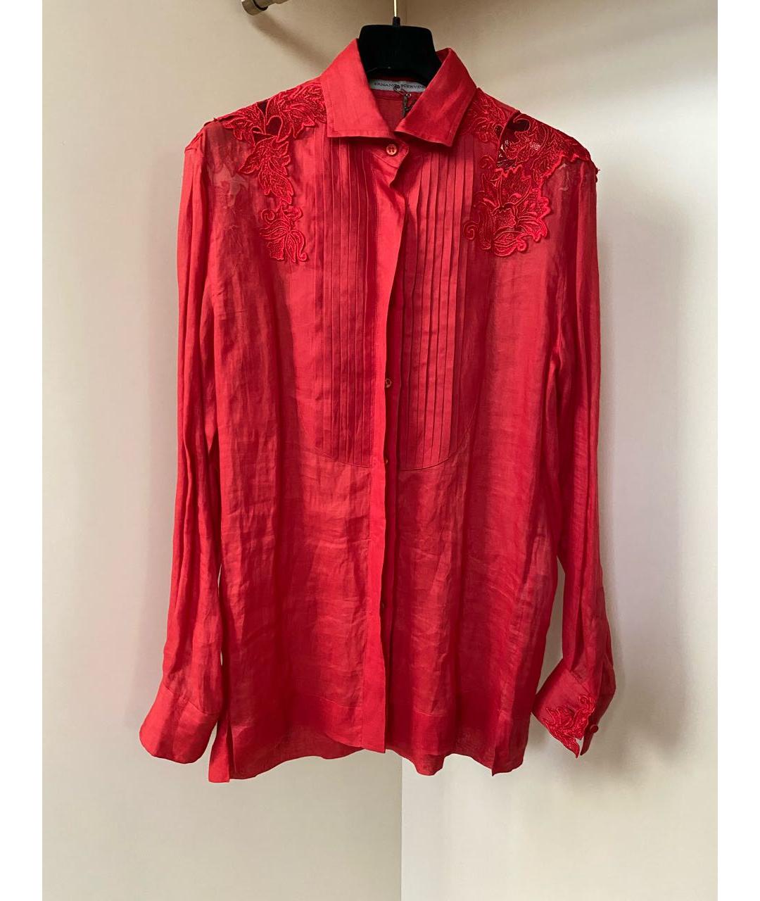 ERMANNO SCERVINO Красная льняная рубашка, фото 5