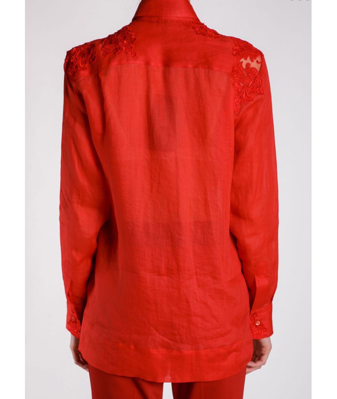 ERMANNO SCERVINO Красная льняная рубашка, фото 3