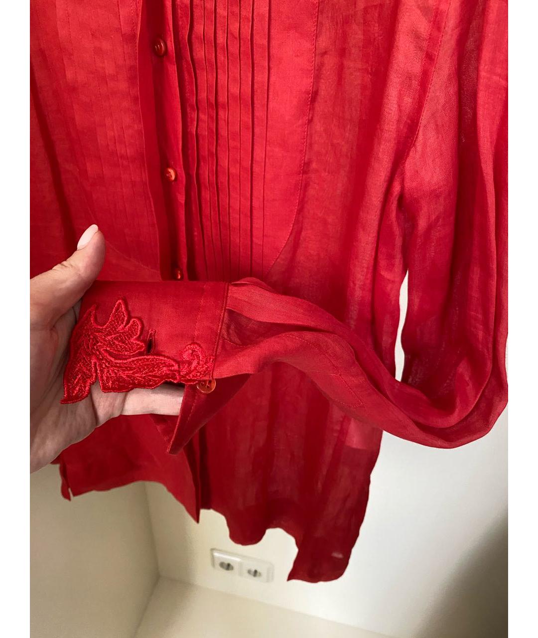 ERMANNO SCERVINO Красная льняная рубашка, фото 8