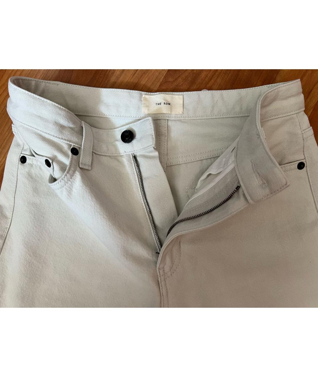 THE ROW Белые хлопковые прямые джинсы, фото 3