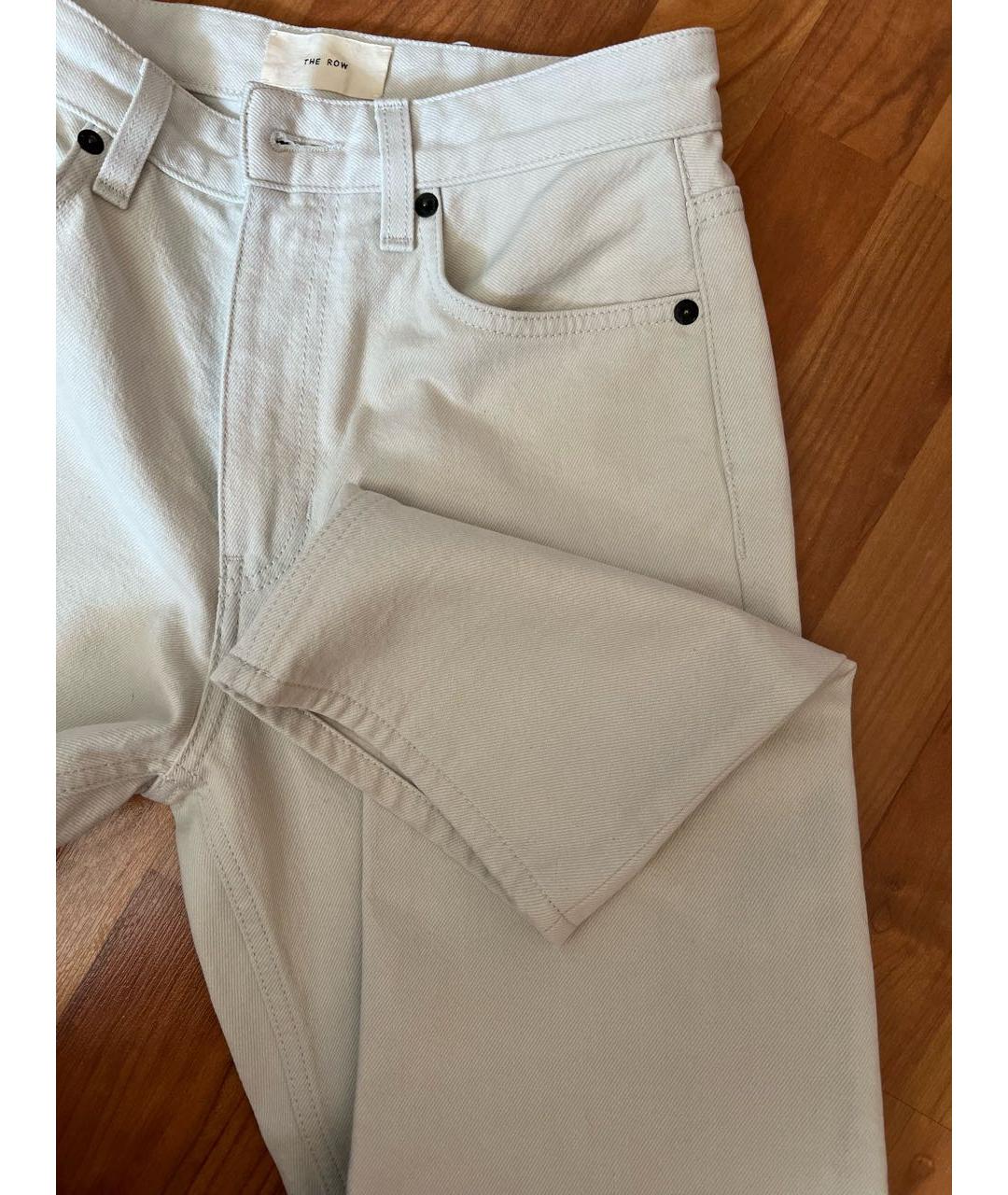 THE ROW Белые хлопковые прямые джинсы, фото 4