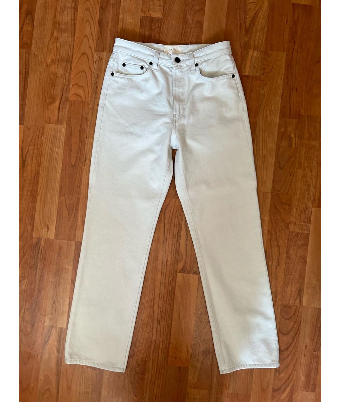 THE ROW Белые хлопковые прямые джинсы, фото 7