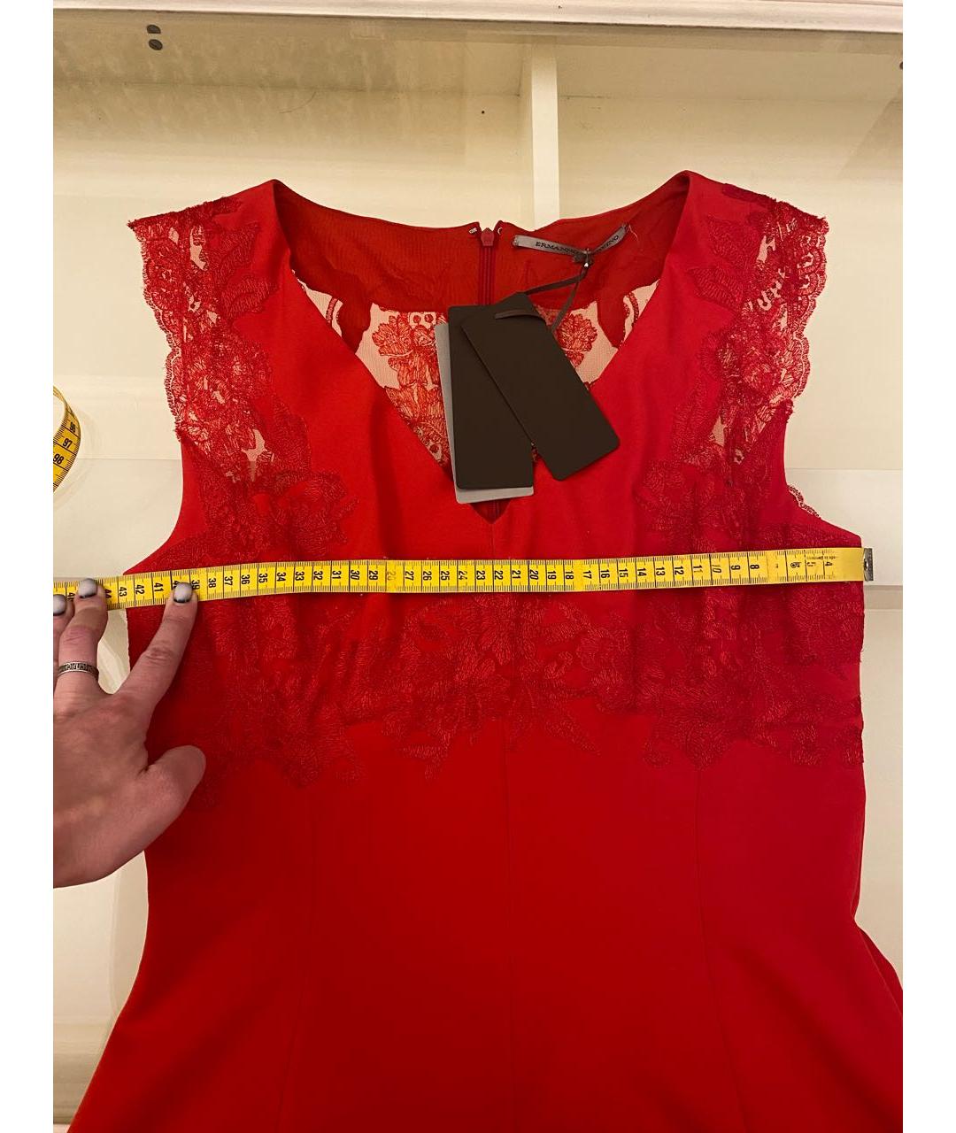 ERMANNO SCERVINO Красное полиэстеровое вечернее платье, фото 7