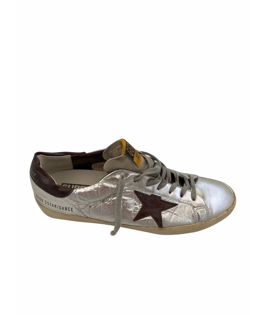 GOLDEN GOOSE DELUXE BRAND Серебряные низкие кроссовки / кеды из искусственной кожи, фото 1