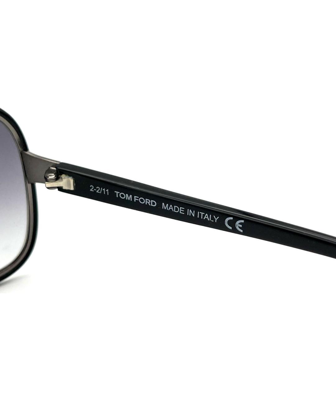 TOM FORD Черные металлические солнцезащитные очки, фото 7