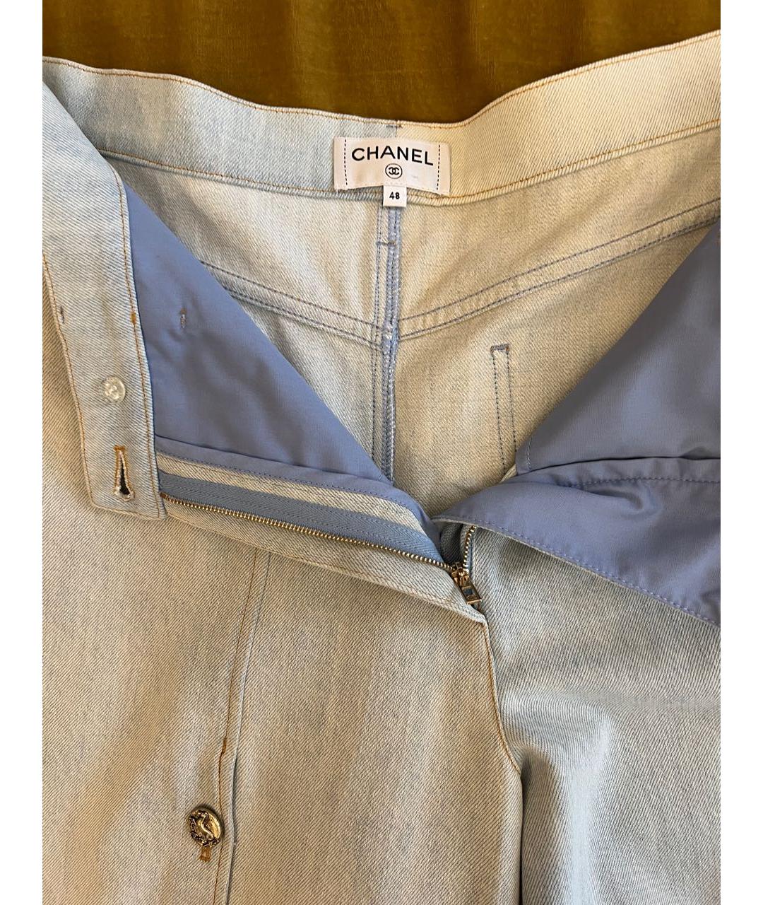 CHANEL PRE-OWNED Голубые джинсы клеш, фото 2