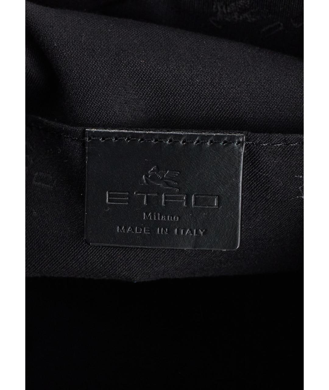ETRO Черная тканевая сумка с короткими ручками, фото 5