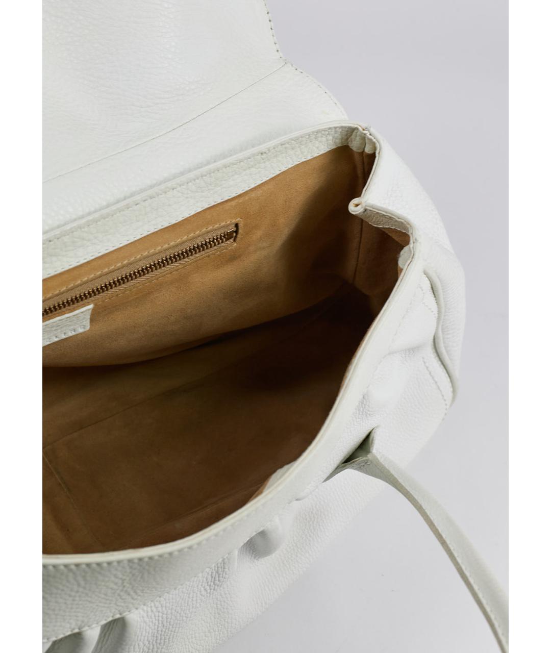 CELINE PRE-OWNED Белая кожаная сумка с короткими ручками, фото 4