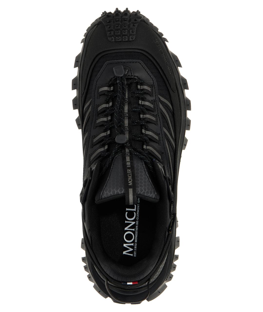 MONCLER Черные синтетические низкие кроссовки / кеды, фото 4