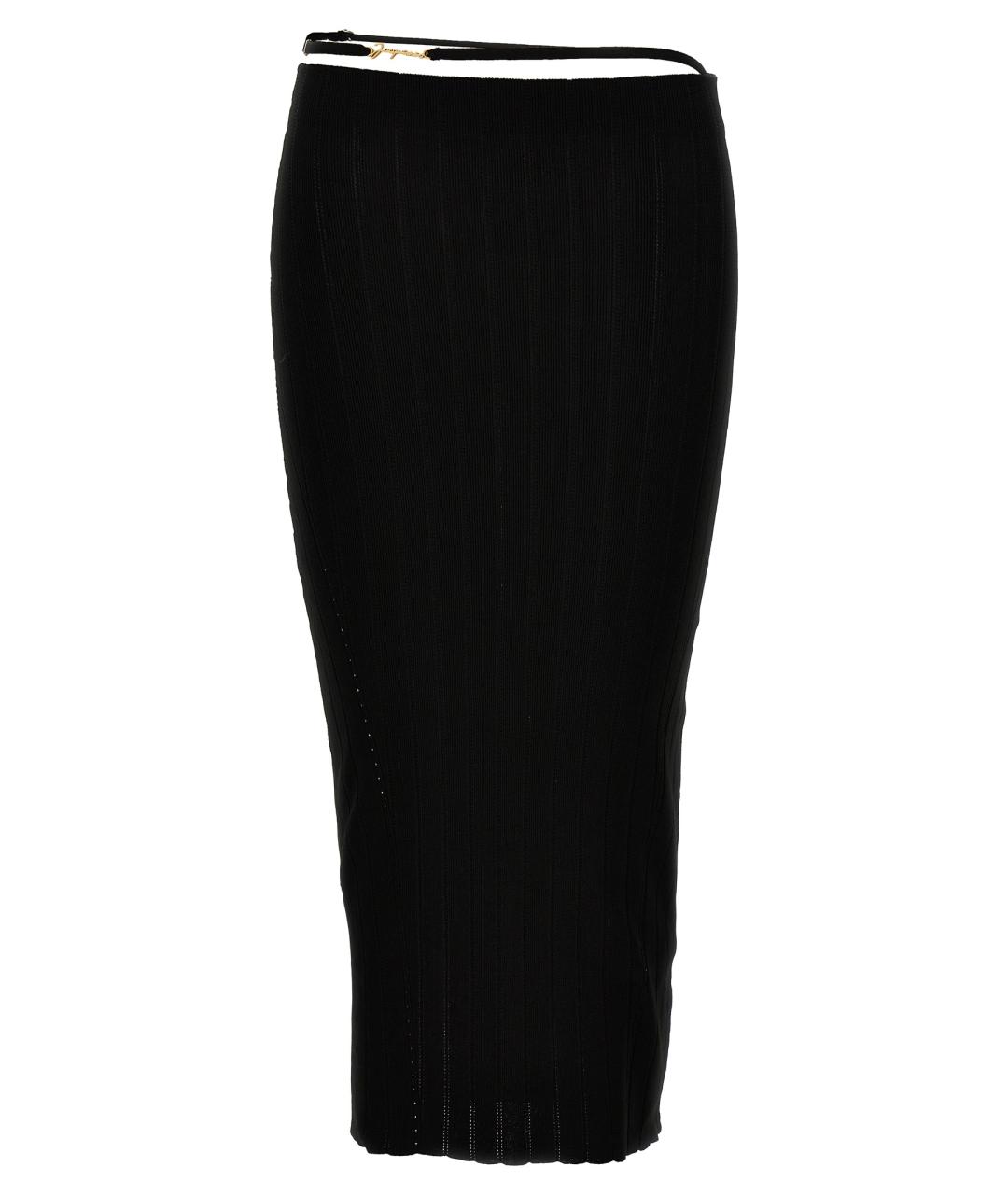 JACQUEMUS Черная вискозная юбка миди, фото 1