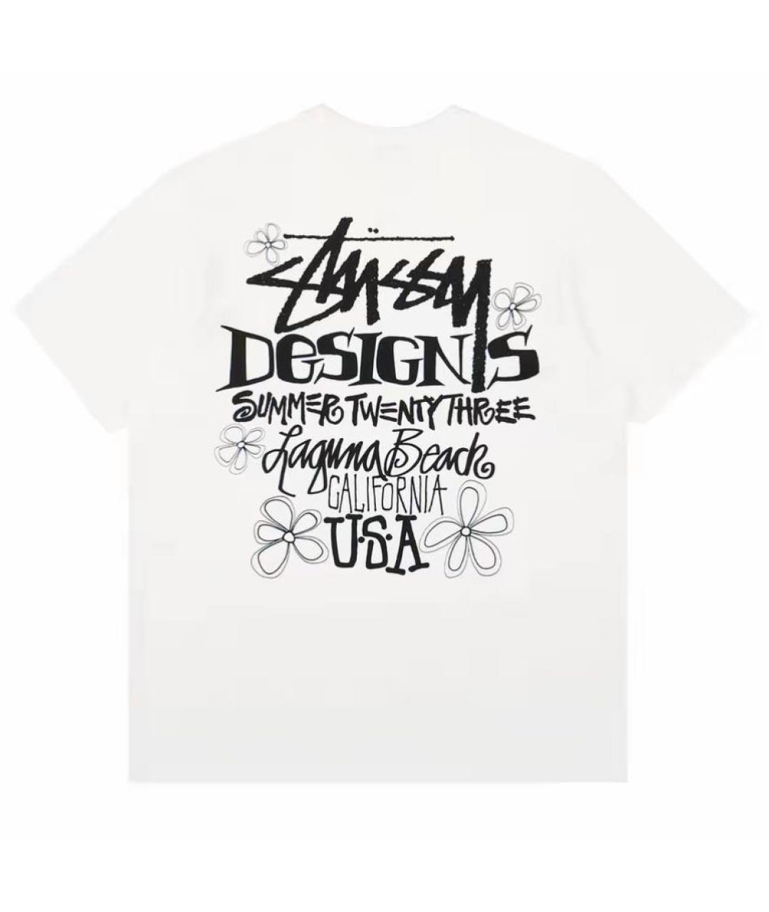 STUSSY Белая хлопковая футболка, фото 2